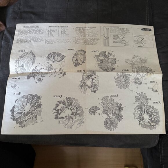 Paragon Needlecraft "Summer Bouquet" Creative Crewel Stitchery Kit - Picture 4 of 5